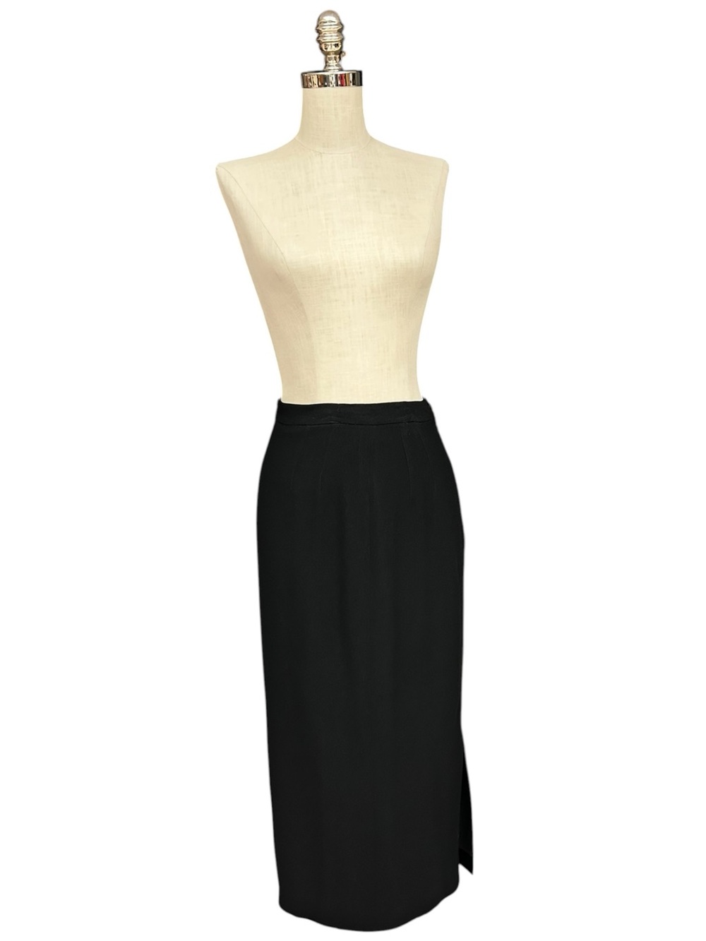 Vintage Zelda Black Wiggle Pencil Skirt Size 4 USA Midi Career Classic